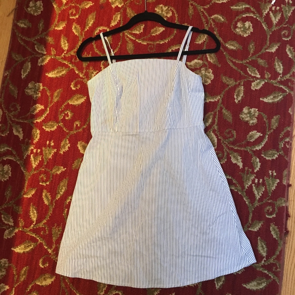 Blue/white stripped mini dress